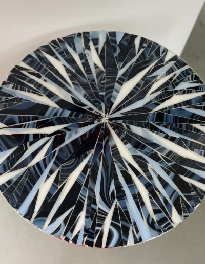 Blue Glass Table Sculpture Design