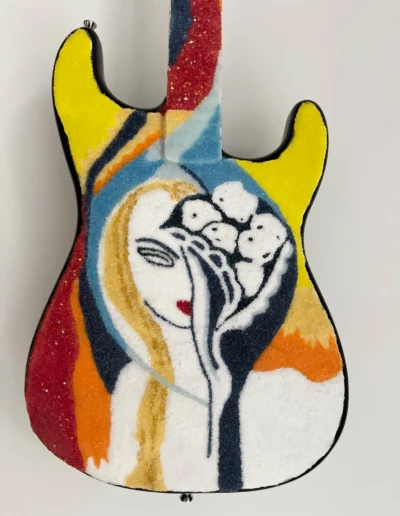 Close Up Of Guitar Art Inspired By Eric Clapton's Layla
