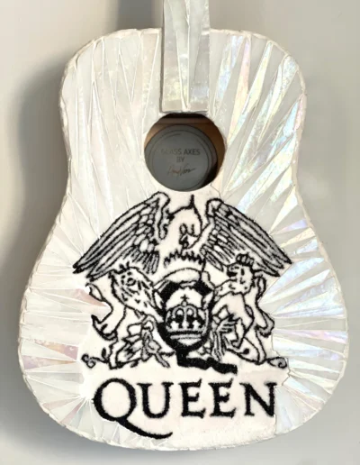 Close Up Of Queen Guitar Art Sculpture