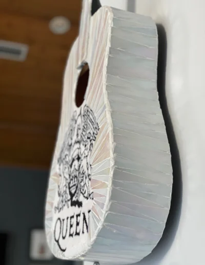 Detail View Of Queen Guitar Art Sculpture